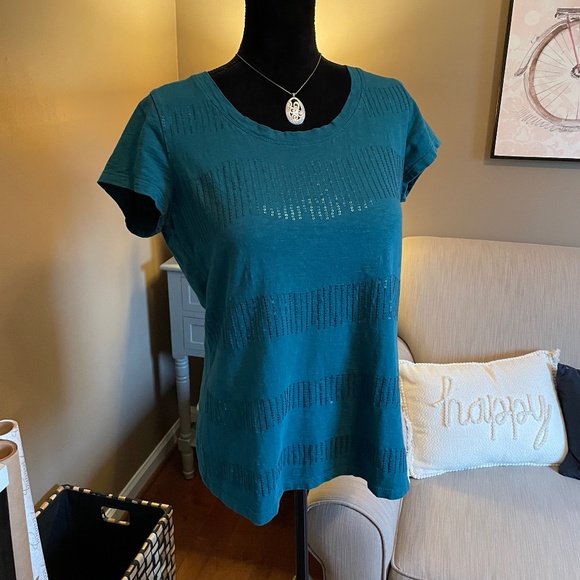 Coldwater Creek Tops - Coldwater Creek cotton embellished tee, sz L